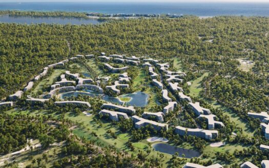 Das Wohngebiet Coral Golf in Punta Cana von oben.